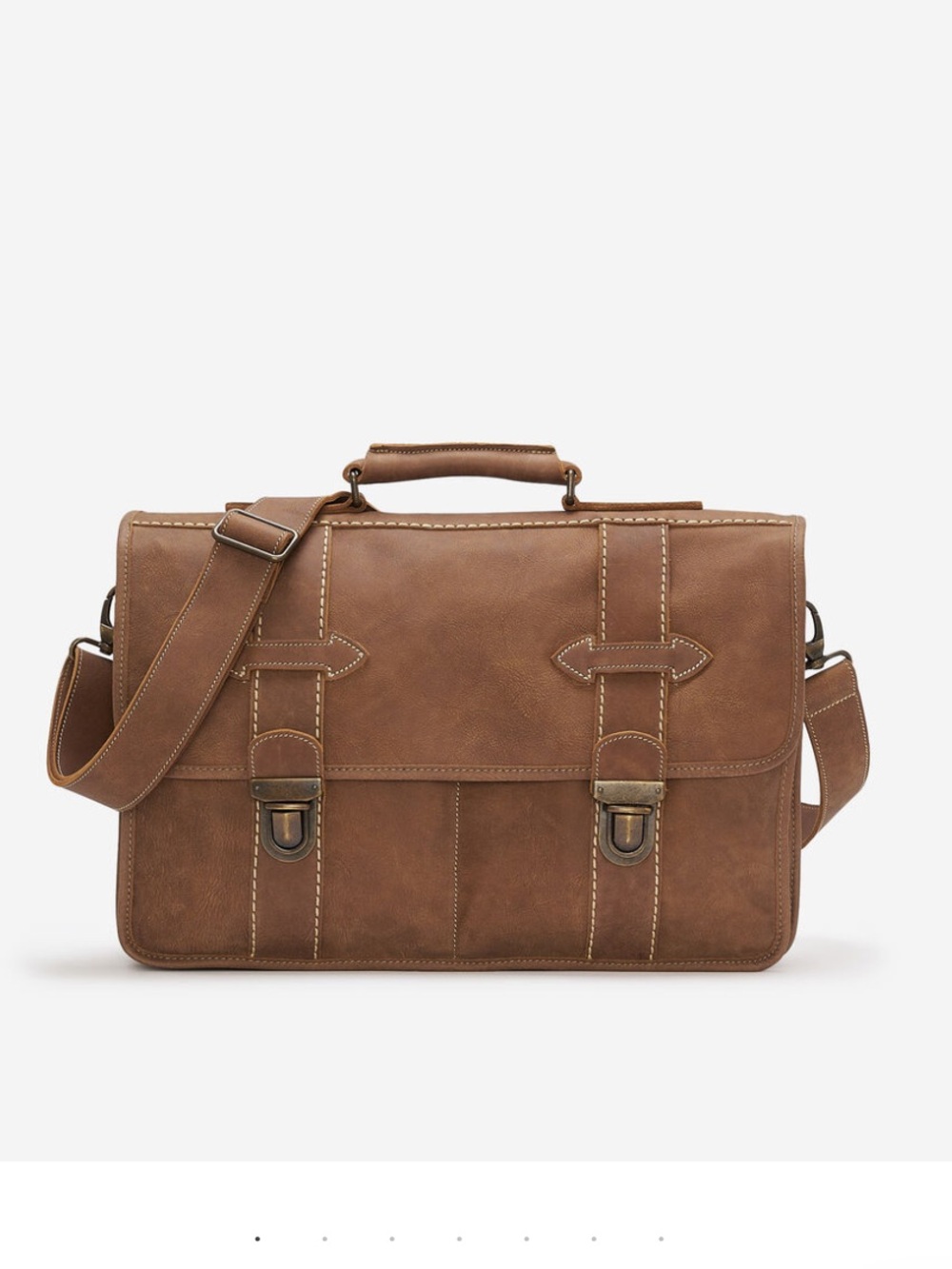 Roots grad school tribe leather bag